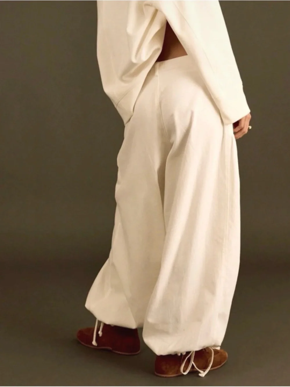 Free People White Balloon Pants